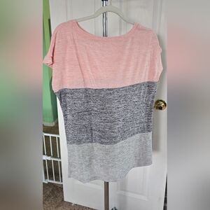 Colorblock Pink and Gray Women's Top